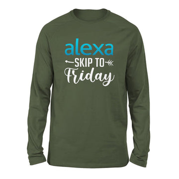 Alexa, Skip To Friday Men/Unisex Drop Shoulder Sweatshirt in Military Green color